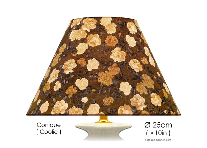 Lampshade Petites Roses - Brun