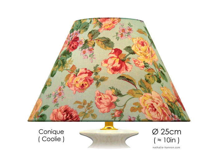 Lampshade Romantic Flowers - Blue