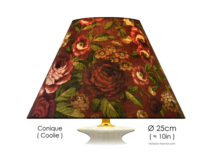 Lampshade Winter Floral - Burgundy