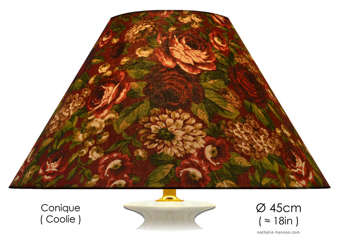 Lampshade Winter Floral - Burgundy