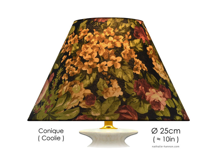 Lampshade Winter Floral - Black