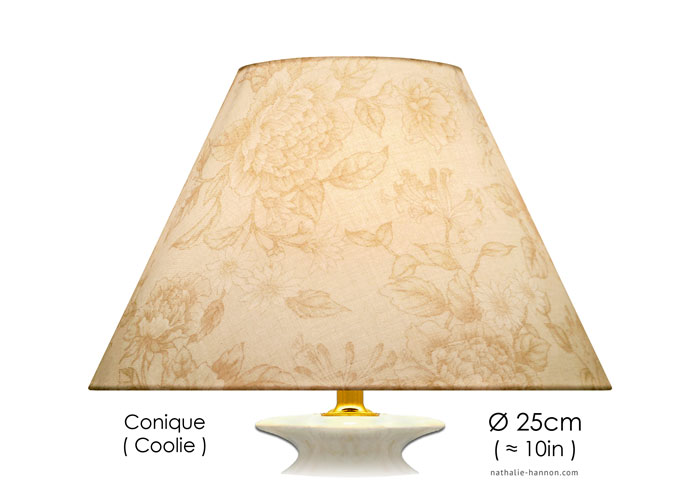 Abat-jour Fleuri Beige