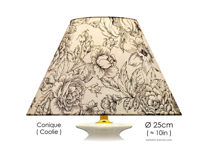 Lampshade Décor Fleuri Noir