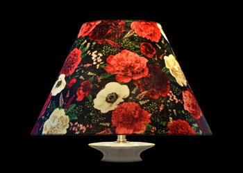 Lampshades Floral Blooms on Black