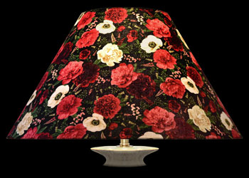 Lampshades Floral Blooms on Black