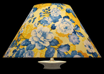 Lampshades Delft Blue Florals on Yellow