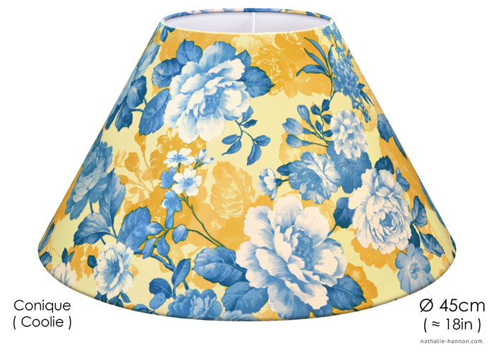 Abat-jour Delft Blue Florals on Yellow