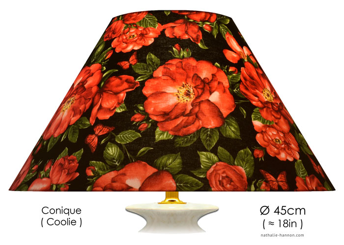 Lampshade Roses and Butterflies Black