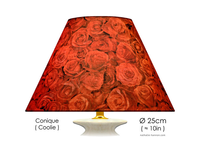 Lampshade Rouge Déco Fleuri