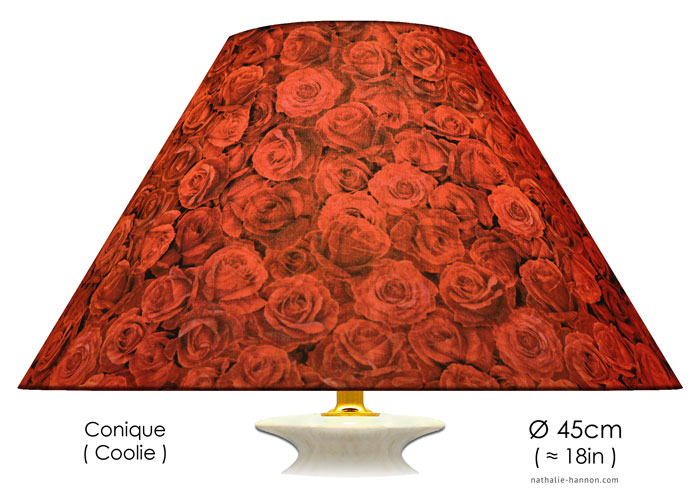 Lampshade Rouge Déco Fleuri