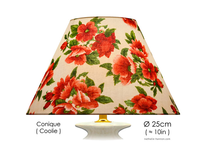 Lampshade Fleuri Déco Rouge Bouquet