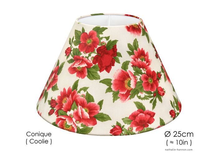 Lampshade Fleuri Déco Rouge Bouquet