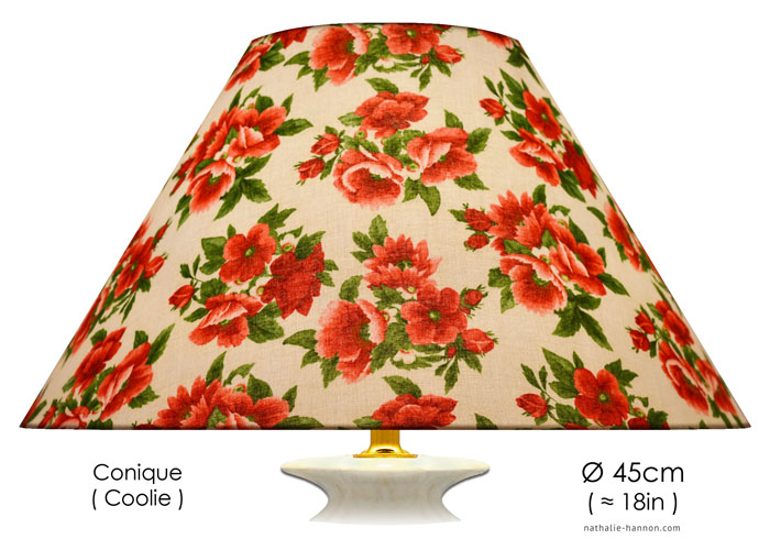 Lampshade Fleuri Déco Rouge Bouquet