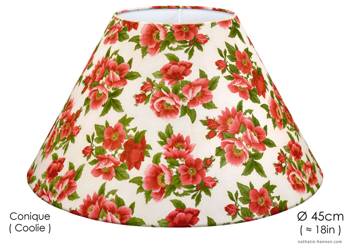 Lampshade Fleuri Déco Rouge Bouquet