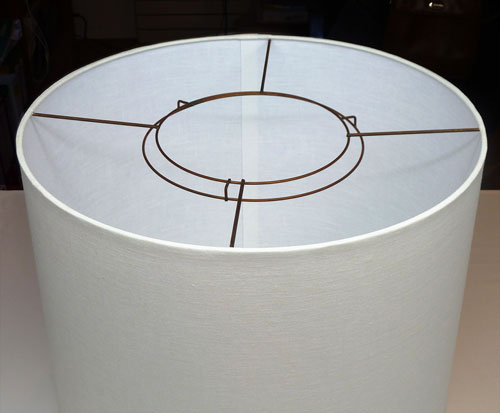 Custom-made hardback lampshade with original fitter Custom-made hardback lampshade with original wire fitter created by Nathalie Hannon.