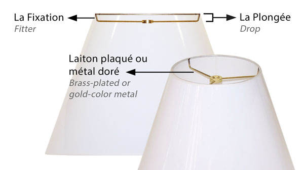 Lampshade with American spider top fitter Lamp shade with an American standard spider-washer top fitter for American standard harps.