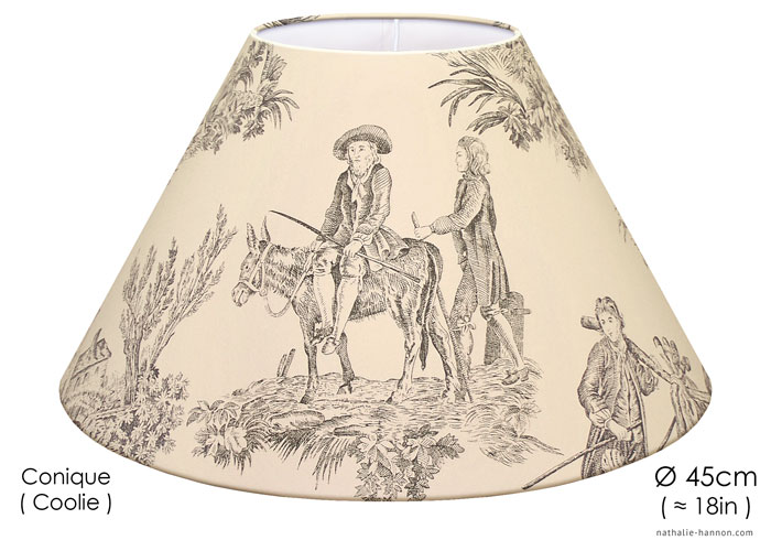 Lampshade Toile Chasse - Gris