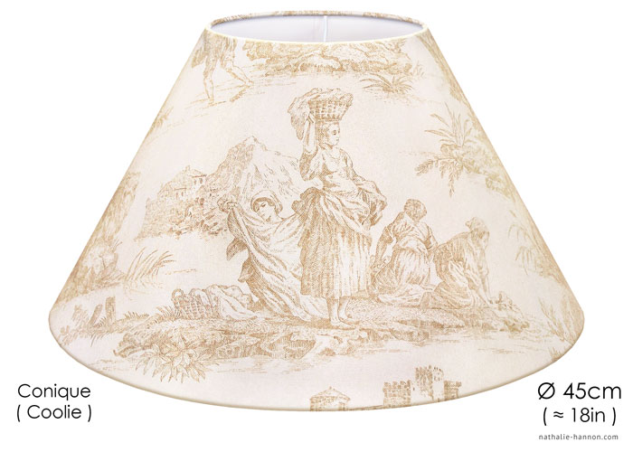 Abat-jour Toile Pêche - Beige