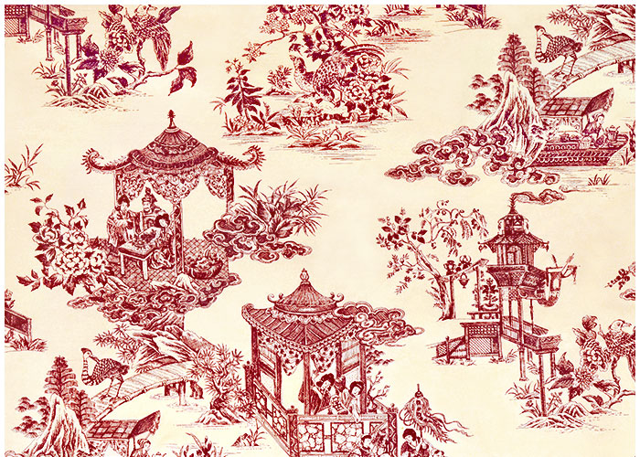 Abat-jour Japanese Toile - Red