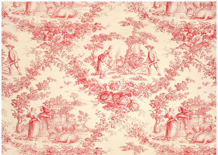 Lampshade Toile Campagne Rose