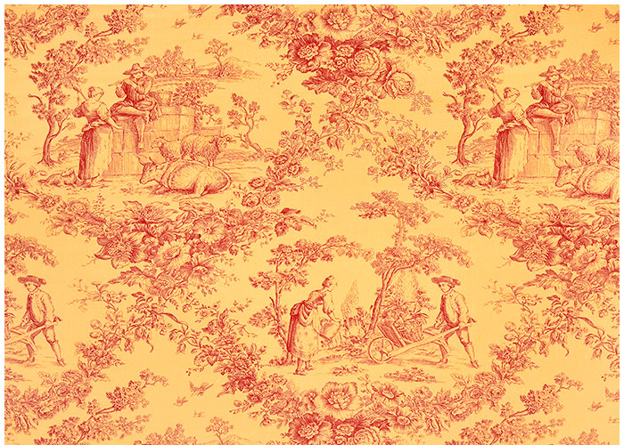 Lampshade Toile Campagne Orangé