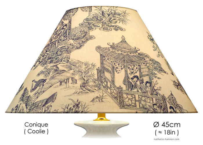 Lampshade Japanese Toile - Blue