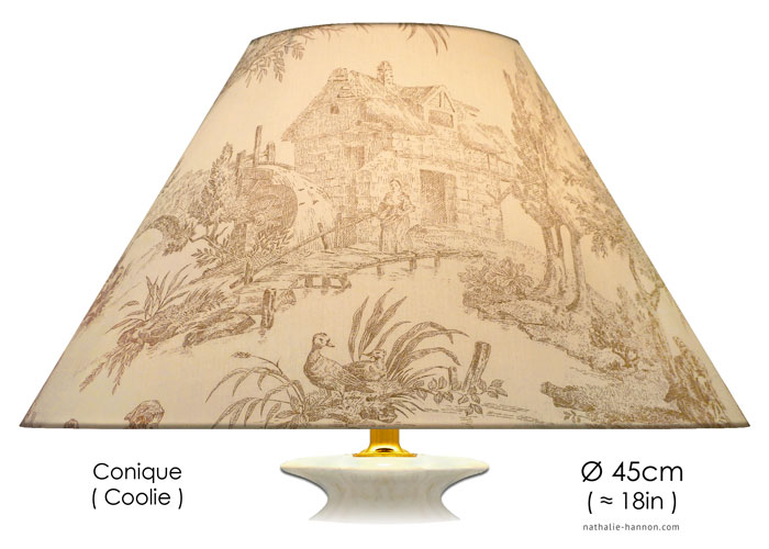 Lampshade Toile Pêche - Brun