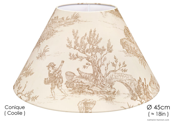 Lampshade Toile Pêche - Brun