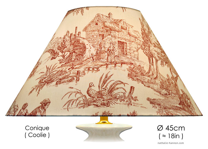 Lampshade Toile Pêche - Rouge
