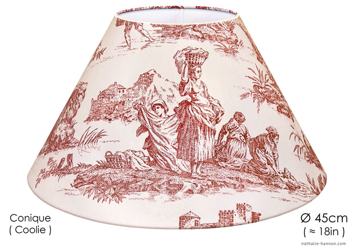 Lampshade Toile Pêche - Rouge