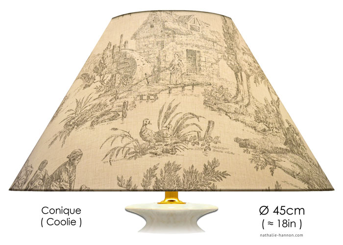 Lampshade Toile Pêche - Gris