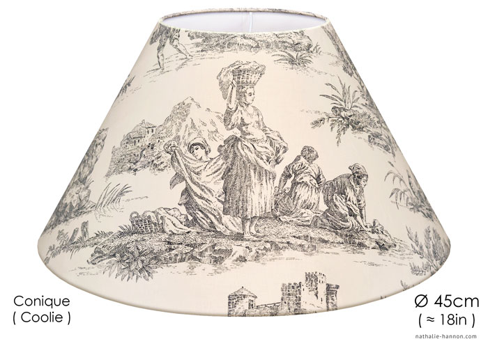 Lampshade Toile Pêche - Gris