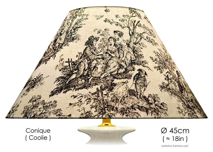 Lampshade Toile Rustique - Noir