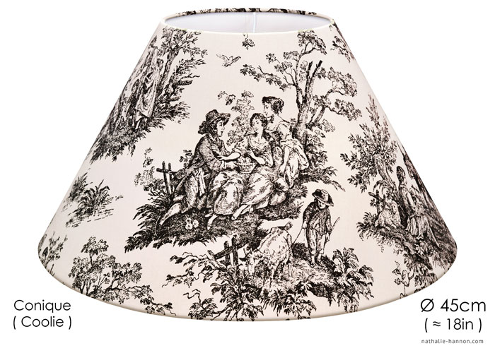 Lampshade Toile Rustique - Noir