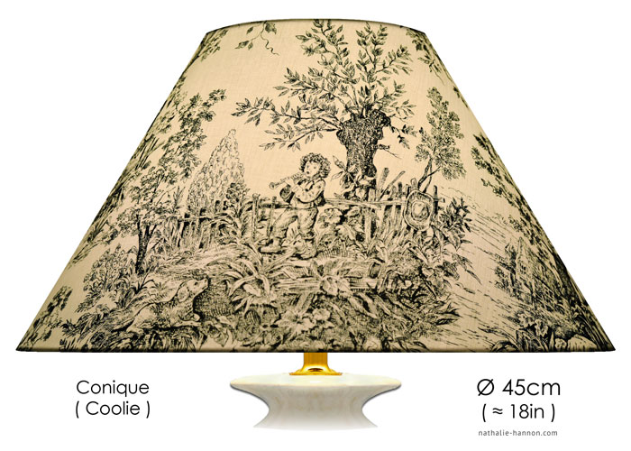 Lampshade Toile Jardins du Roi - Noir