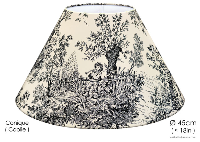 Lampshade Toile Jardins du Roi - Noir