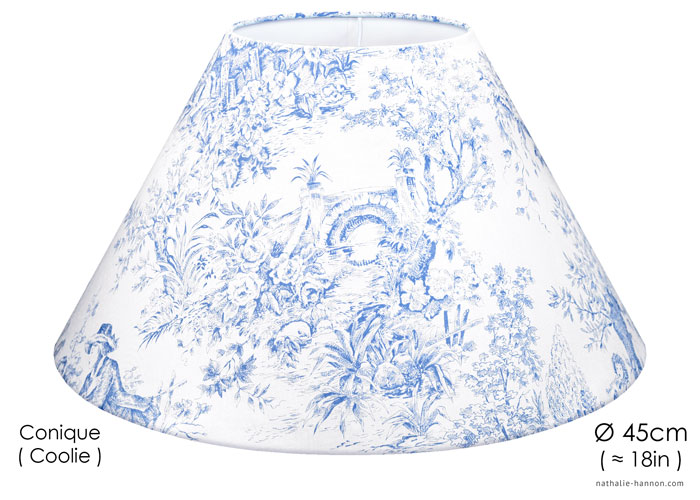 Lampshade Toile Jardins du Roi - Bleu