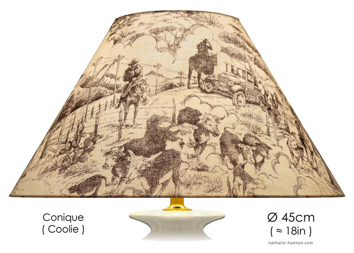 Lampshade Texas Etching Toile