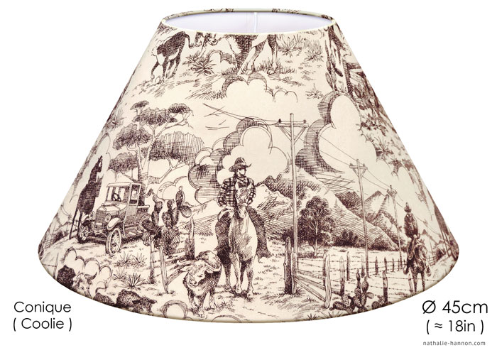 Lampshade Texas Etching Toile