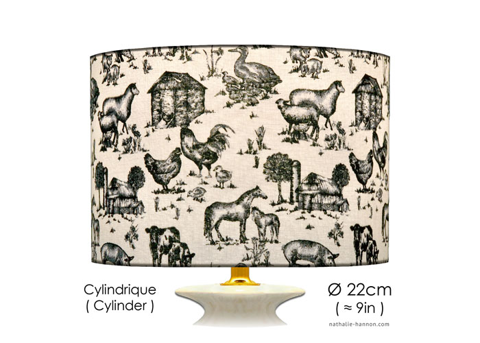 Lampshade Farm Toile