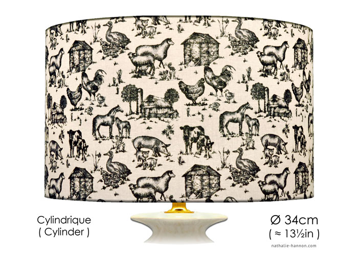 Lampshade Farm Toile