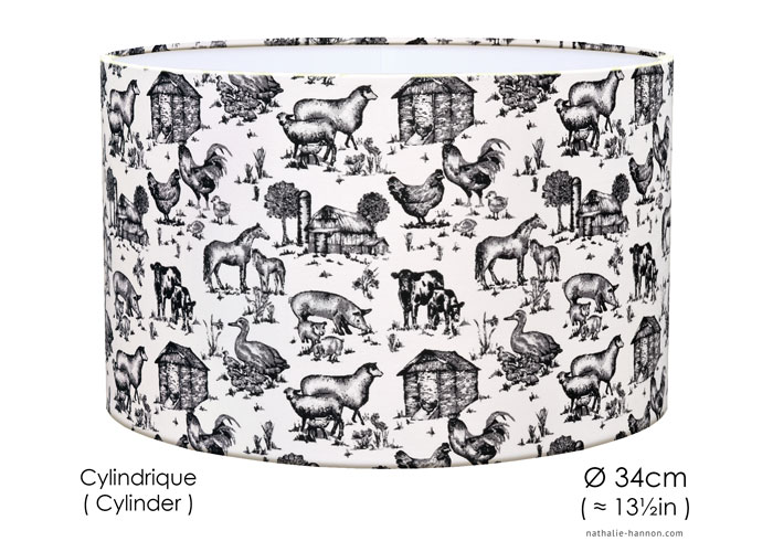 Abat-jour Farm Toile