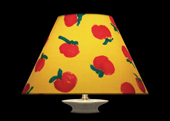 Lampshades Red Apples on Yellow