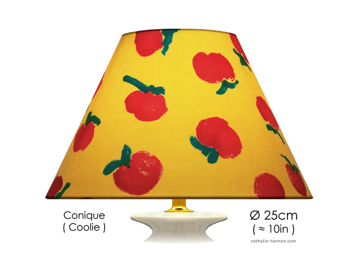 Lampshade Red Apples on Yellow