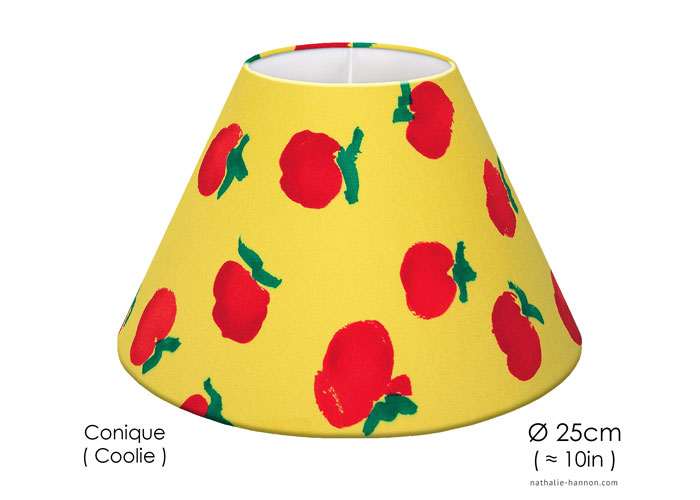 Lampshade Red Apples on Yellow