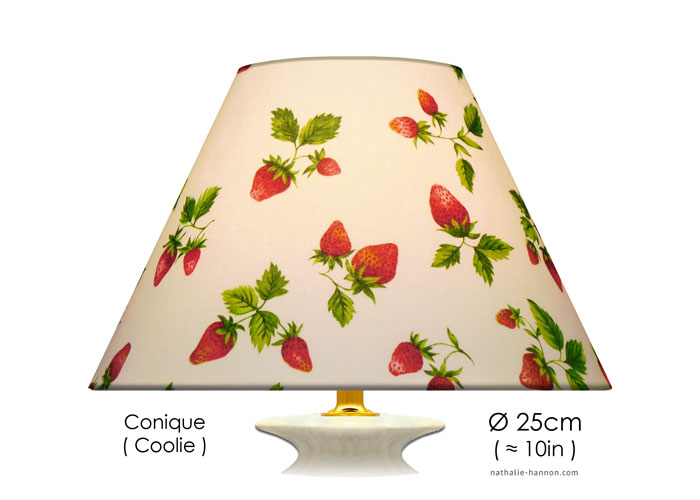 Lampshade Fraises et Feuilles