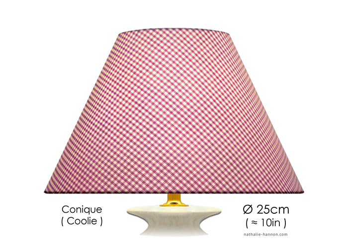 Lampshade Carreaux Vichy - Mauve