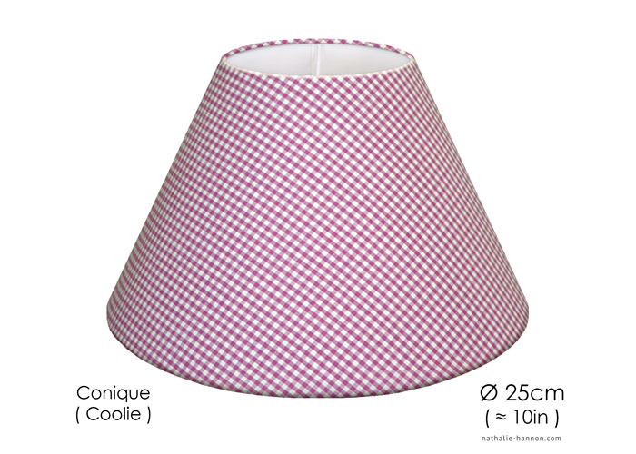 Lampshade Carreaux Vichy - Mauve