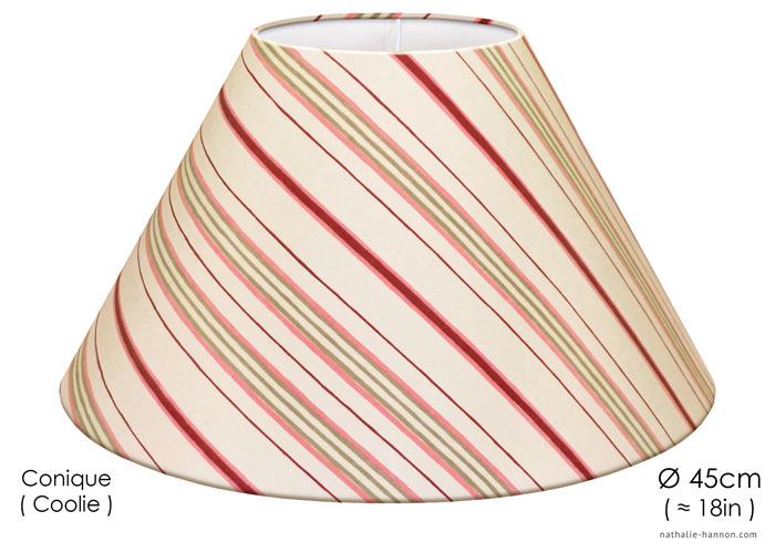 Lampshade Rayures - Rose et Vert