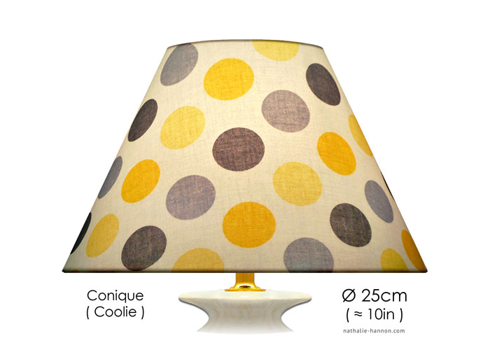 Abat-jour Gray Yellow Dots